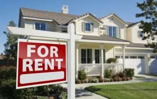 For rent sign outside house
