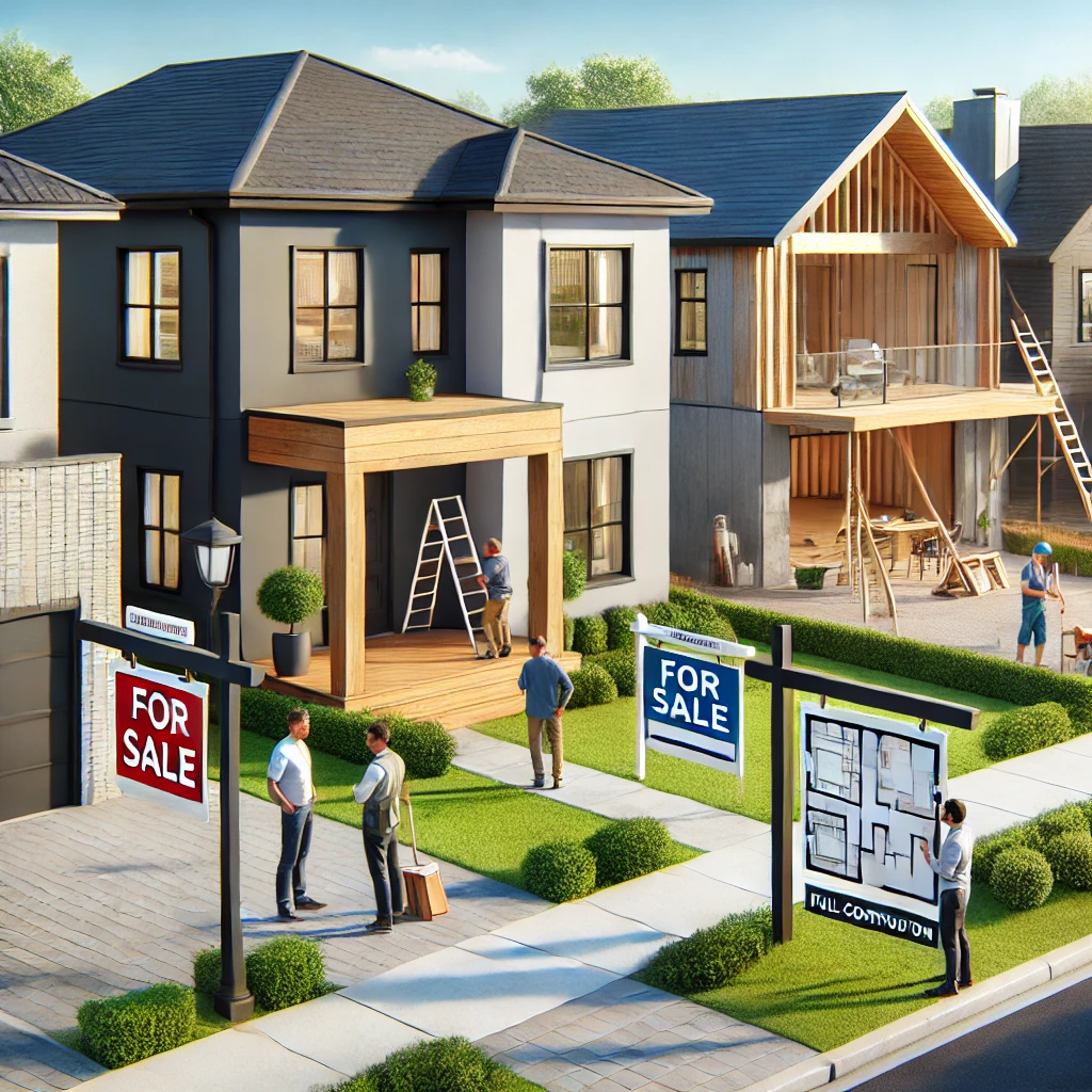 The different types of new construction homes are: