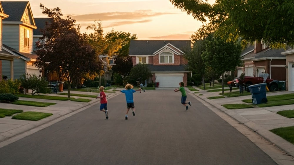 Location vs. Lifestyle: Finding Your Perfect Balance Childern playing in street of a suburban neighborhood at sunset