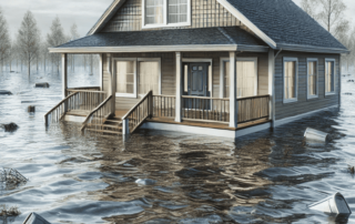 house experiencing flooding