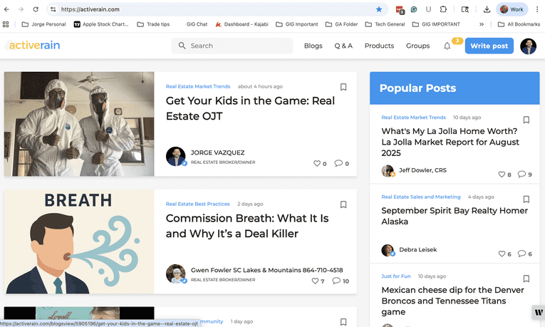 Big thanks to the ActiveRain team for featuring this article on the front page—what an honor! Appreciate everyone who’s been reading, sharing, and adding to the conversation. You all make this community the best spot for real estate pros to swap ideas and stories.